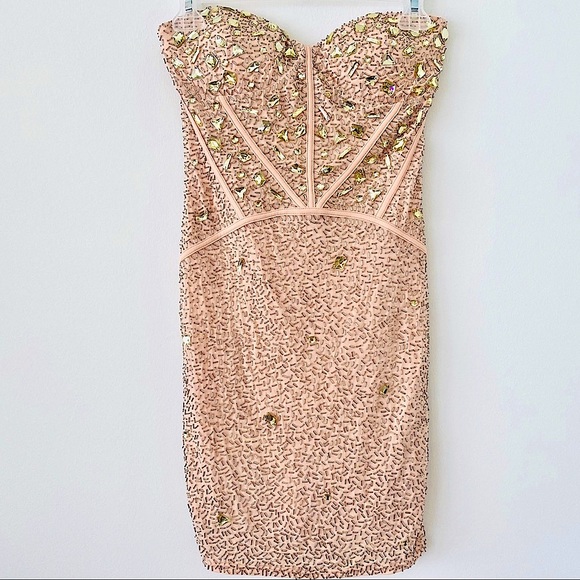 💕Crystal Embellished Strapless Dress SZ S/XS - Picture 11 of 15
